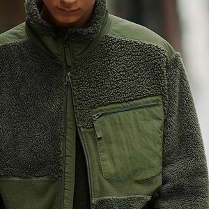 OEM personalizable hombres cremallera <span class=keywords><strong>polar</strong></span> Sherpa <span class=keywords><strong>chaqueta</strong></span> Casual invierno cálido de talla grande bordado Shearling <span class=keywords><strong>Bomber</strong></span> Casual <span class=keywords><strong>chaqueta</strong></span> - Product Image 6