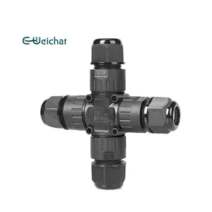 E-Weichat 4 Way Waterproof Outdoor Electrical Connector Waterproof Power Cable Connector IP 68 Waterproof Connector