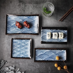 Assiettes de service d'assiettes à Sushi, <span class=keywords><strong>rectangulaire</strong></span>, Vintage, <span class=keywords><strong>Design</strong></span> japonais, ensemble d'assiettes en céramique personnalisés 1 pièce - Product Image 3