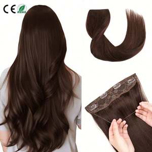 Cheveux humains pour extensions Halo 10-30 pouces Toutes les couleurs Longue durée Confort 100% Cheveux brésiliens Remy Lisses Extensions de cheveux à la machine - Product Image 1