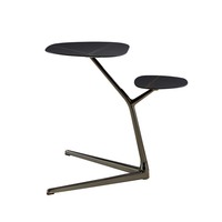 Mayco-Meuble Moderne d'Appoint Élégant, Souche d'Arbre, Or, Argent, Table d'Appoint à Café, Tronc d'Arbre Naturaliste, Métal Antique, Facile à Vivre