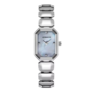 Montre à quartz rectangulaire en nacre pour femme Montre de mode à bracelet en acier inoxydable étanche haut de gamme - Product Image 6