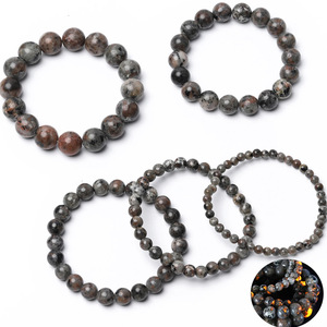 High Quality 4-12mm Natural Flame <strong>Stone</strong> <strong>Beads</strong> Natural Yooperlite <strong>Stone</strong> Round Loose <strong>Beads</strong> for Necklace Bracelet Making - Product Image 3