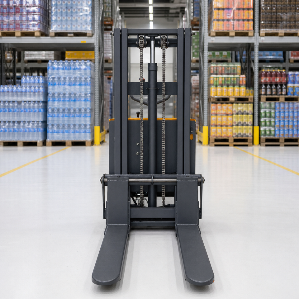 Sample Pallet Semi-Electric Stacker Pallet Lifting and Stacking Equipment for ...