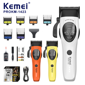 Kemei Pro Km-1423, Recortadora de Pelo Profesional con Batería de 2500 mAh, <span class=keywords><strong>Cuchilla</strong></span> DLC de 0.8-2 mm, 3 Colores, Motor Externo de 10000 RPM, Proveedor de Máquinas de Cortar Pelo - Product Image 1