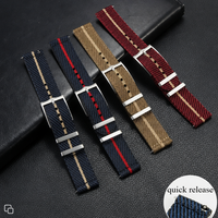 Lionorm Premium Quick Release 20mm 22mm Tali Jam Bergaris Dua Buah, Dapat Disesuaikan, Bahan Kain Twill Nilon