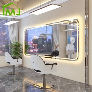 Salone di bellezza parrucchiere LED specchio makeup station 4 persona più grande specchio rotondo specchio tavolo - Product Image 5