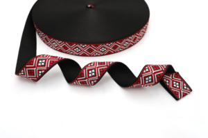 1.5 inch Jacquard dệt logo vải đàn hồi cao Polyester Spandex Dây thắt lưng cho túi xách Giày nhà dệt may sofa phụ kiện - Product Image 5