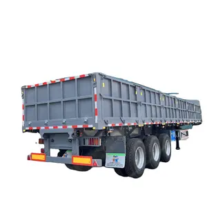機械式サスペンション付きの軽量貨物食品砂石石炭を輸送する3軸ヘビーデューティーサイドダンプセミトレーラー