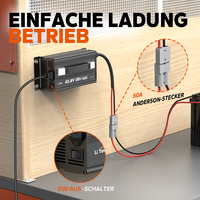 Chargeur de batterie professionnel automatique 36V(38.4V) 18A LiFePO4 Terminal léger 38.4V 18A M8 Terminal 36V 18A M8