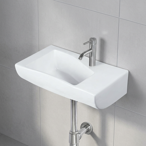 Lavabo de Pared de Cerámica Blanca de Alta Calidad, Diseño Personalizado, Lavabo para Baño, para Proyectos Comerciales de Hoteles, Venta al por Mayor - Product Image 6