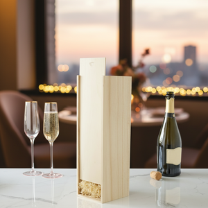 Caja de Madera para Vino Rectangular Moderna al por Mayor, Juego de Regalo Personalizado para 1 Botella de Vino - Product Image 2
