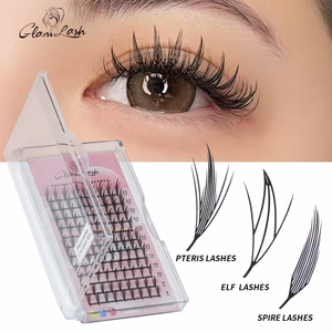 Extension ciglia sintetiche nere pre-fatte di alta qualità, pronte per la spedizione, con punta morbida individuale, fatte a mano, effetto naturale DD Fairy. - Product Image 1