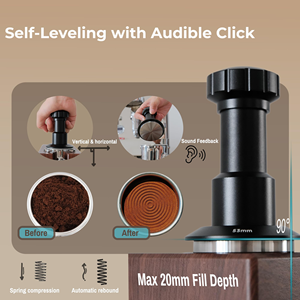 51mm 53mm 58.35mm SUS304 Stainless Steel Eco-Friendly Automatic Depth Adjustment Height Ripple Base Four Spring Force <b>Tamper</b> - Product Image 4