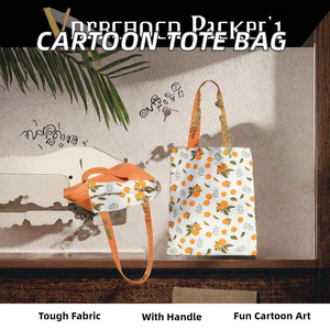 Bolsa de Lona de Doble Cara con Diseño de Letras de Dibujos Animados, Asa Larga y Parte Superior Abierta para Compras y Organización de Artículos Diversos - Product Image 3