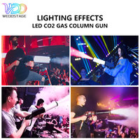 Pistola de CO2 WEDOSTAGE con Control Manual LED, Alcance de Pulverización de 6-8 Metros, Batería AAA de 35W, 2 Horas de Duración, Cañón de Confeti Multicolor para Fiestas