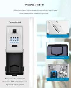 Boîte à clés numérique étanche en alliage d'aluminium durable, coffre-fort à clés externes de sécurité à 4 positions avec mur à <span class=keywords><strong>code</strong></span> robuste - Product Image 3