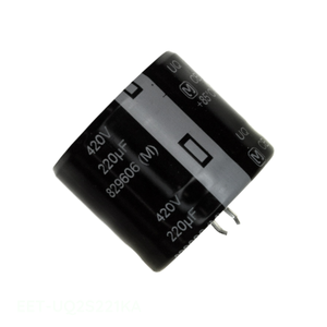 Condensateur EET-UQ2S221KA à trou traversant, aluminium, 220 µF, 20 %, 420 V, SNAP TH, 220 µF - Product Image 1