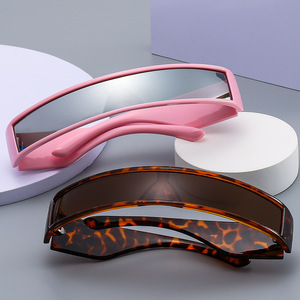 New Personality Future Technology Shade Sunglasses 2026 Custom Steampunk Party Sunglasses One Piece Mirror Rectangle Sun Glasses - Product Image 3