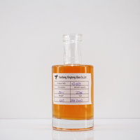Botol kaca Super batu api kustom 250ml 500ml bundar lucu Mini Vodka wiski Tequila dengan tutup aluminium hitam