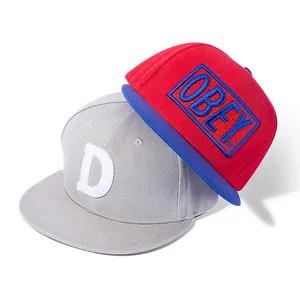 Custom High Quality 6 Panel Flat Brim Embroidery Patch Logo Snapback Hat Caps