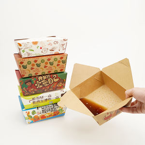 Caja de Almuerzo de Papel Kraft con Logotipo Personalizado, con Cierre Seguro, <span class=keywords><strong>para</strong></span> Catering Profesional - Product Image 1