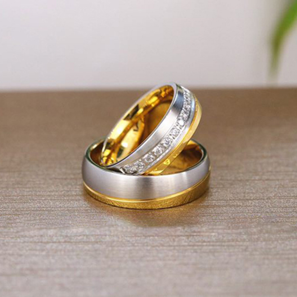 Shining Wedding Ring Gold Color Engagement Jewelry