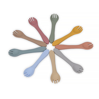 Cuillère et fourchette en silicone certifiées CE CPC, sans BPA, non toxiques, pour enfants, ustensiles d'alimentation, ensemble de couverts pour la diversification alimentaire des bébés avec boîte de rangement