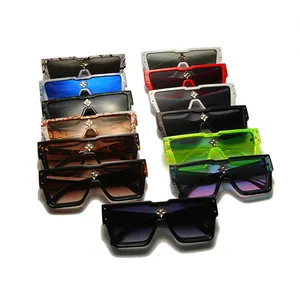 Gafas De sol De lujo con diferente protección facial, lentes De montura ancha a la moda, De diseñador De marca De gran tamaño