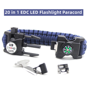Pulsera de supervivencia para exteriores, linterna LED, Paracord, 20 en 1, EDC - Product Image 4