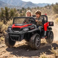 Voiture tout-terrain pour enfants à 2 places avec suspension à ressorts de luxe, pneus EVA, télécommande parentale