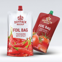 Pochettes biodégradables 150ml 250ml 500ml avec bec verseur, sacs cosmétiques en papier kraft pour liquides, pochette kraft avec bec verseur et logo