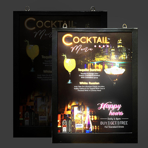 Haut de Gamme En Similicuir PVC <span class=keywords><strong>Restaurant</strong></span> Lumineux LED Rétro-Éclairé Menu - Product Image 1