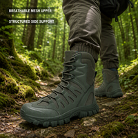 Bottes tactiques pour hommes, hauteur genou, en mesh, à lacets, antidérapantes, imperméables, chaussures de randonnée été/hiver, semelle intérieure EVA pour trekking en extérieur