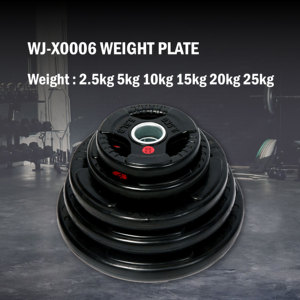Plaque Olimpic en caoutchouc noir à 3 trous Disques d'haltérophilie 10-25kg Revêtement durable pour équipement d'entraînement en salle de sport - Product Image 2