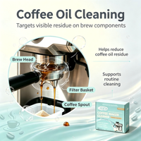 Tablettes de nettoyage pour machine à café, compatibilité étendue, pour machines à café automatiques et semi-automatiques, utilisation facile, pour la restauration et les commandes en gros