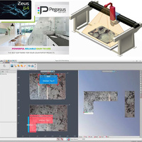 Scie à pont CNC intelligente 5 axes pour la découpe de pierre, avec caméra, moteur 80KW, alimentation 220V/380V, pour granit, marbre, quartz, dalles de roche Hualong
