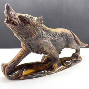 <span class=keywords><strong>Loup</strong></span> en cristal sculpté à la main en <span class=keywords><strong>oeil</strong></span> de tigre de qualité supérieure - Product Image 6