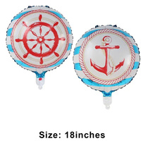 Ballon en aluminium Requin Bateau Pirate pour la décoration de fête d'anniversaire de garçon sur le thème de la chasse au trésor en piscine estivale