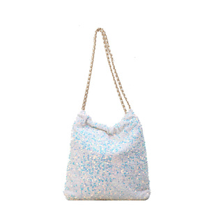 Bolso de Mano Tipo Cubo Plateado Brillante de Gran Capacidad, Bolso de Hombro de Lujo para Mujer - Product Image 5