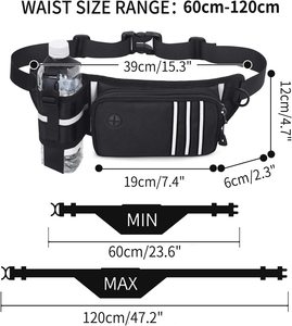 Guinzaglio regolabile in vita con Bungee guinzaglio ammortizzante, manici imbottiti punti riflettenti e portabottiglie - Product Image 2