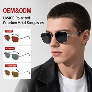 Sunray Double Bridge Round Retro Classic Metal Lightweight Adjustable Nose Pads Unisex TAC UV400 Polarized Sunglasses - Product Image 1