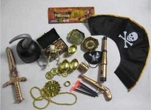 <strong>Wholesale</strong> Set of Plastic <strong>Machetes</strong> for Children Halloween Holiday Weapon with Bandana and Eye Patch - Product Image 2