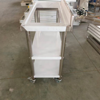 Plan de travail en acier inoxydable à trois niveaux, table d'opération pour cuisine commerciale, table de travail pour cuisine professionnelle, assemblée et emballée avec roulettes