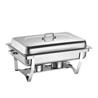 Lot de 4 réchauds de buffet 11L, ensemble chauffe-plats en acier inoxydable, présentoir rectangulaire pour fêtes