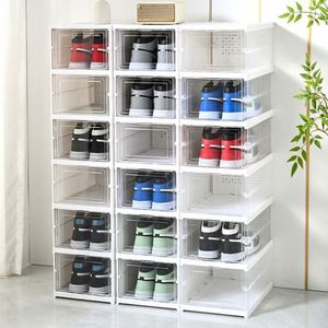 Boîte organisateur de chaussures magnétique en plastique Haogle, nouvelle arrivée, boîte à chaussures pliable, conteneur de rangement pour chaussures avec porte latérale magnétique - Product Image 3