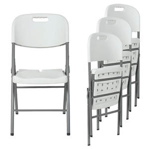 كرسي تخييم قابل للطي للاستخدام الخارجي بالجملة، كرسي بلاستيكي أبيض محمول قابل للطي - Product Image 1