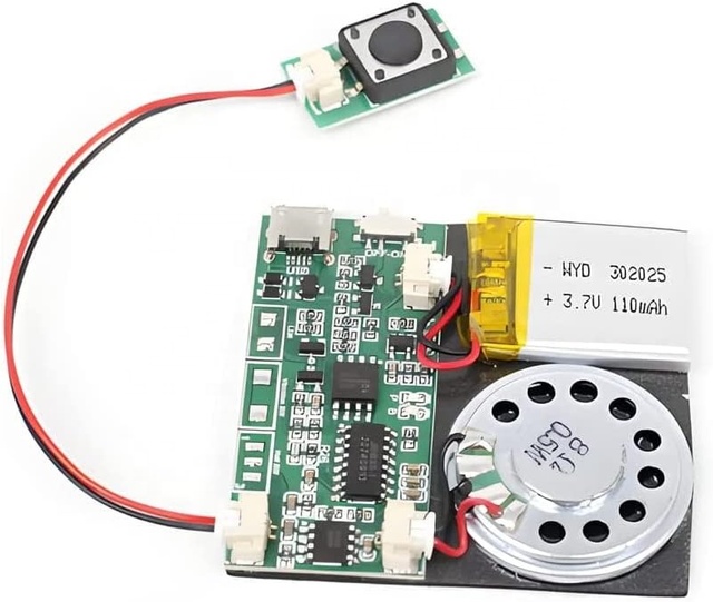 Sound Chip 8M MP3 WAV Music Voice Player Programmable Board with Speaker for DIY Birthday Music Box Greeting Card Present