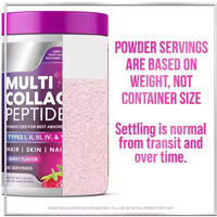 Poudre de Peptide de collagène bovin marin hydrolysé Source de tilapia de poisson blanchissant la peau rougeoyante Halal Vegan en vrac