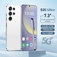 Nouveaux Smartphones Originaux S26 Ultra 2025 5G Double SIM 22 Go + 2 To de Stockage 108 MP Deca Core 100 W Charge Rapide Déverrouillage Facial HD Android 15.0